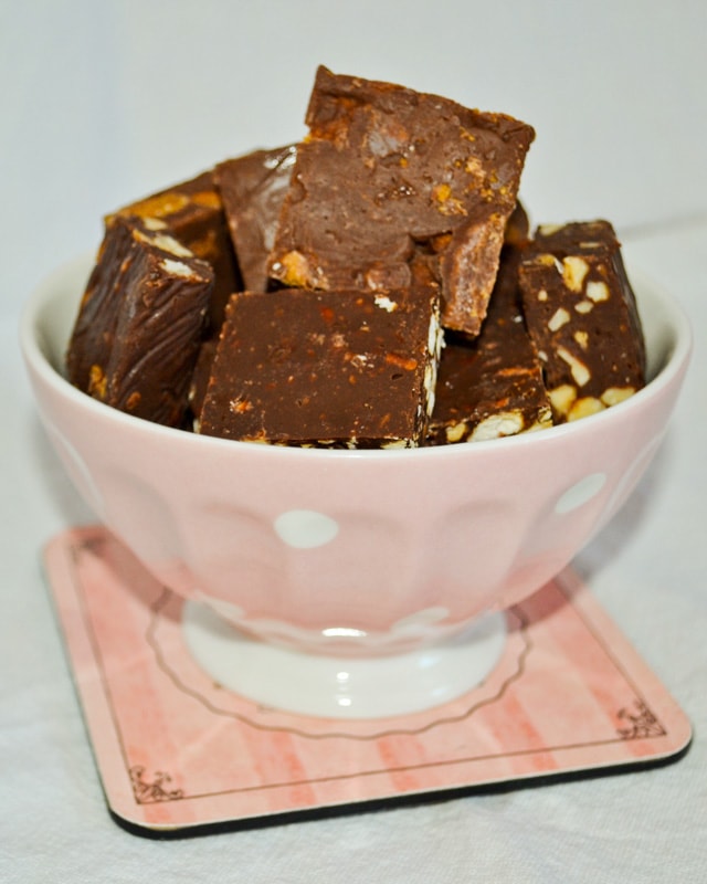 Schokoladen Fudge Karamell Konfekt Schoko Toffee leicht selbst gemacht