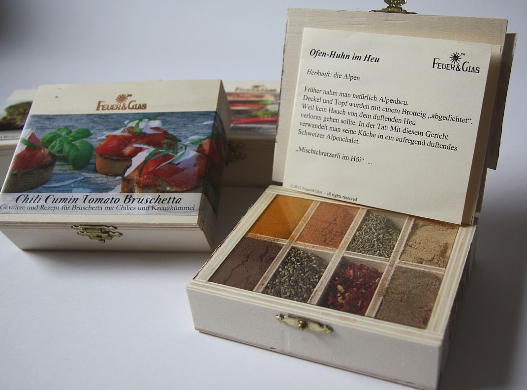 Produkt_Feuer_Glas_Gewürzbox_01 Entdecken sie die tollen Gewürzboxen von Feuer&Glas bei Carl Tode in Göttingen, spannende Gerichte zum Verschenken oder Selberkochen