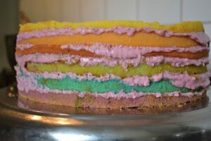 Carl Tode dokumentiert die Entstehung einer Regenbogentorte, Schritt für Schritt, mit Fondant und Himbeercreme, zum Nachmachen