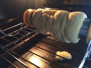 Produkt-Tescoma-Baumkuchen 06 Erster Versuch mit der Baumkuchen-Form von Tescoma, kleine Probleme, Carl Tode Göttingen