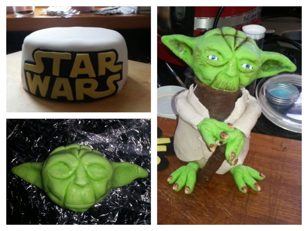 Torte-Star-Wars-Carl-Tode-Göttingen-02_Fotor_Collage Carl Tode Göttingen präsentiert Motivtorte einer Kundin, Star Wars, Yoda, Jedi