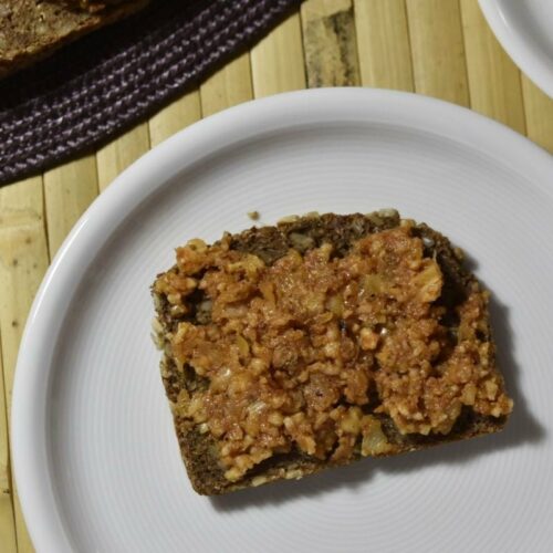 Rezept für veganes Mett, Carl Tode Göttingen, Reiswaffeln