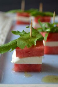 Spieße mit Wassermelone und Feta, Häppchen, Buffet, Rezept, Carl Tode Göttingen