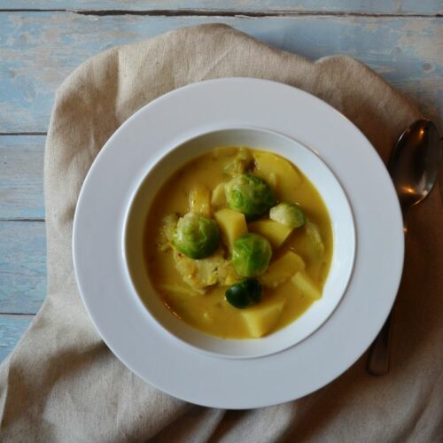 Rezept für Curry mit Kartoffeln und Rosenkohl, fruchtig scharf, Carl Tode Göttingen