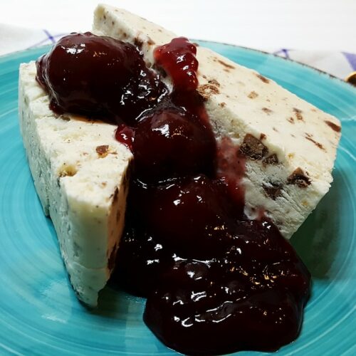 Parfait mit heißen Glühweinkirschen, Rezept, Eis ohne Eismaschine, Carl Tode Göttingen