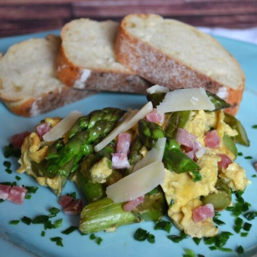 Schnelles einfaches Rezept für grünen Spargel, mit Rüherei, Schinken, low carb, gesund, lecker, Carl Tode Göttingen