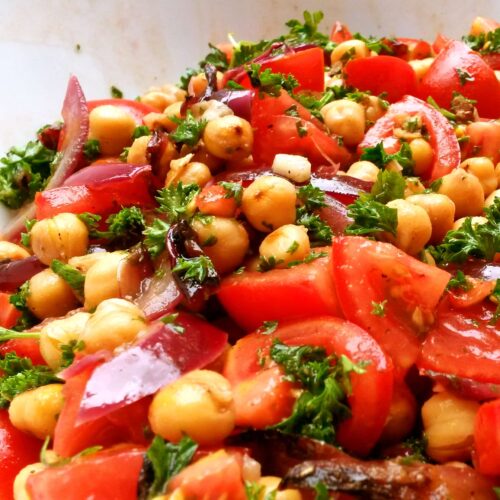 Salat, Kichererbsen, Tomaten, Petersilie, Beilage, Carl Tode, Göttingen