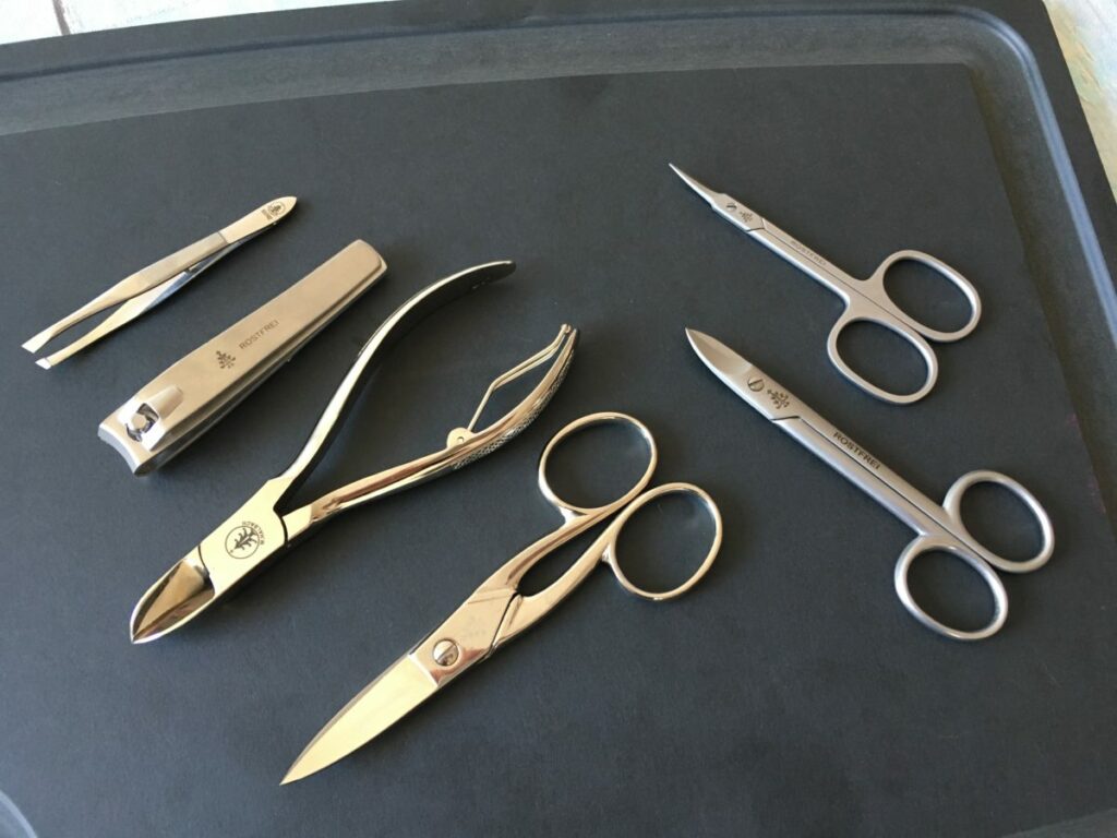 Halbach, Solingen, Made in Germany, Qualität, Nagelklipser, Pinzette, Nagelzange, Hautschere, Carl Tode, Göttingen, Nickel, vernickelt, rostfrei