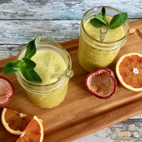 Smoothie, Passionsfrucht, Maracuja, Minze, Frühstück, Getränk, Fit, Gesundheit, Rezept, Standmixer, Hochleistungsmixer, Bianco di Puro, Vitamix, Carl Tode, Göttingen, Haushaltswaren