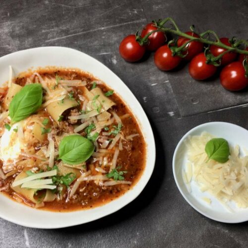 Lasagnesuppe, Suppe, Lasagne, Bolognese, Nudeln, Parmesan, Neuinterpretation, kochen, Rezept, Carl Tode, Göttingen