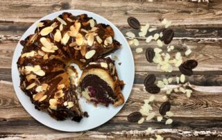 Marmorkuchen, Kirschen, Nordic Ware, Schattenmorellen, Kirschen, Mandeln, Kuchen, Gugelhupf, Rezept, Kuchen, Carl Tode, Göttingen