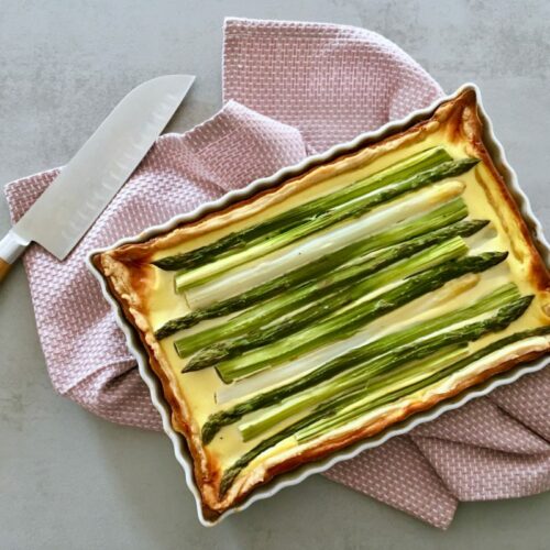 Spargeltarte, Tarte, Spargel, backen, Grüner Sparger, Spargel, aus dem Ofen, Carl Tode, Göttingen