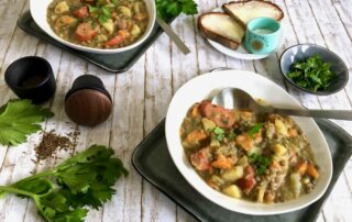 Linsensuppe, Suppe, Linsen, Eintopf, Linseneintopf, deftig, Mettenden, Kümmel, Hausmannskost, Rezept, Carl Tode, Göttingen