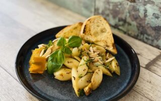 Orangen Senf Spargel