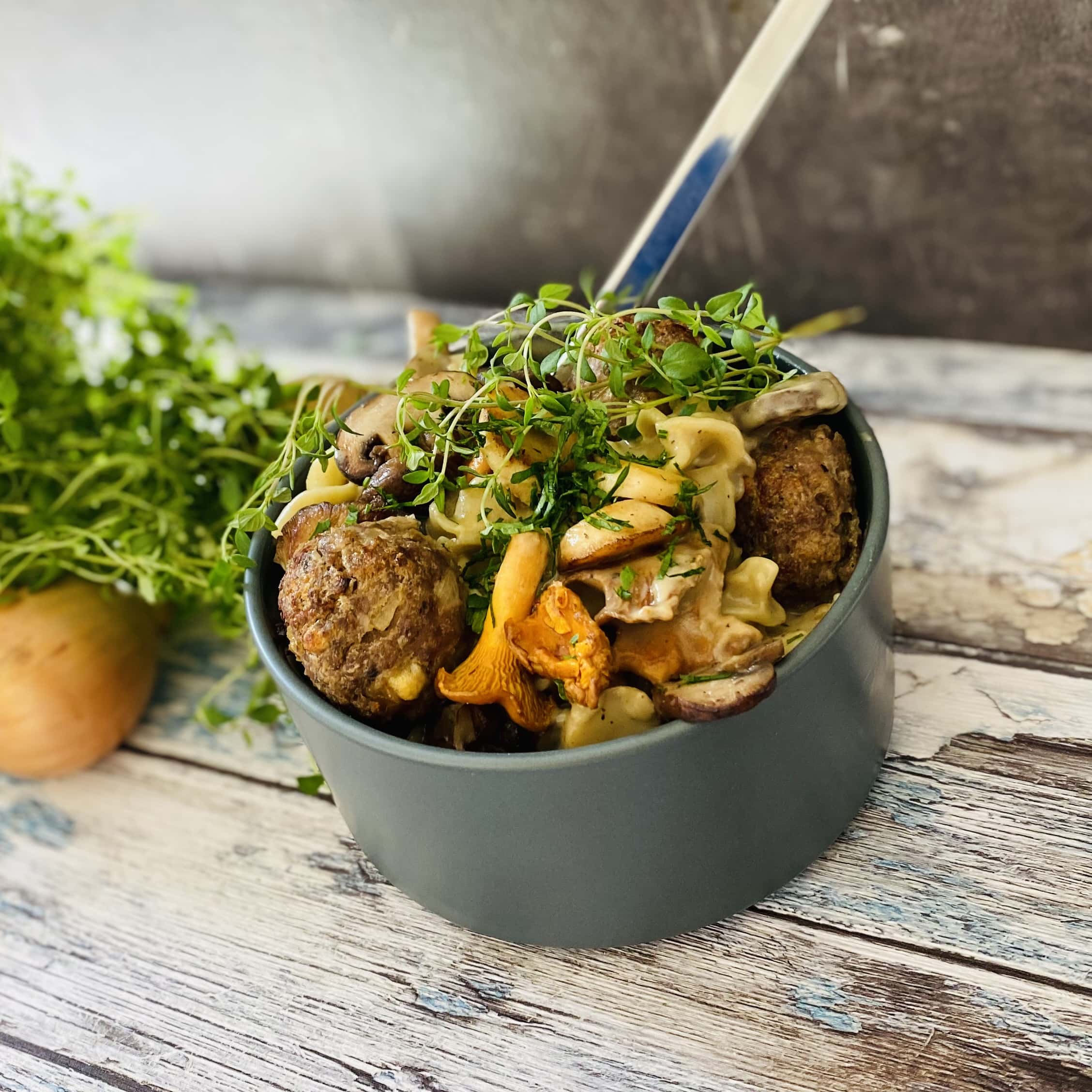 Pilz-Eintopf Pilz-Eintopf mit Hackbällchen